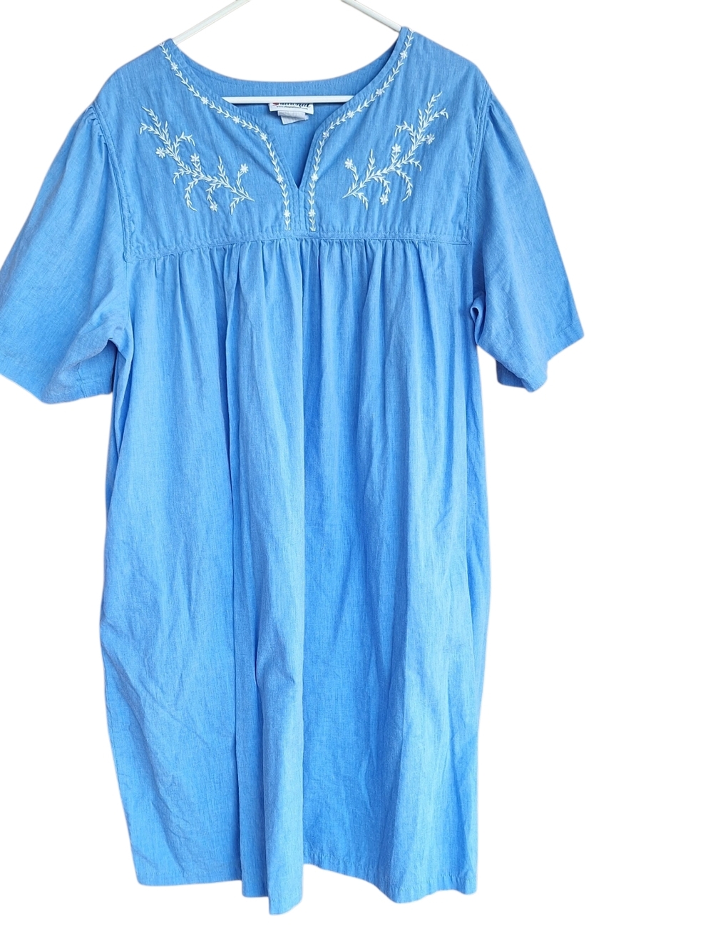 National Moomoo Nightgown House Dress Pockets Womens L Granny 90s Retro Cottage